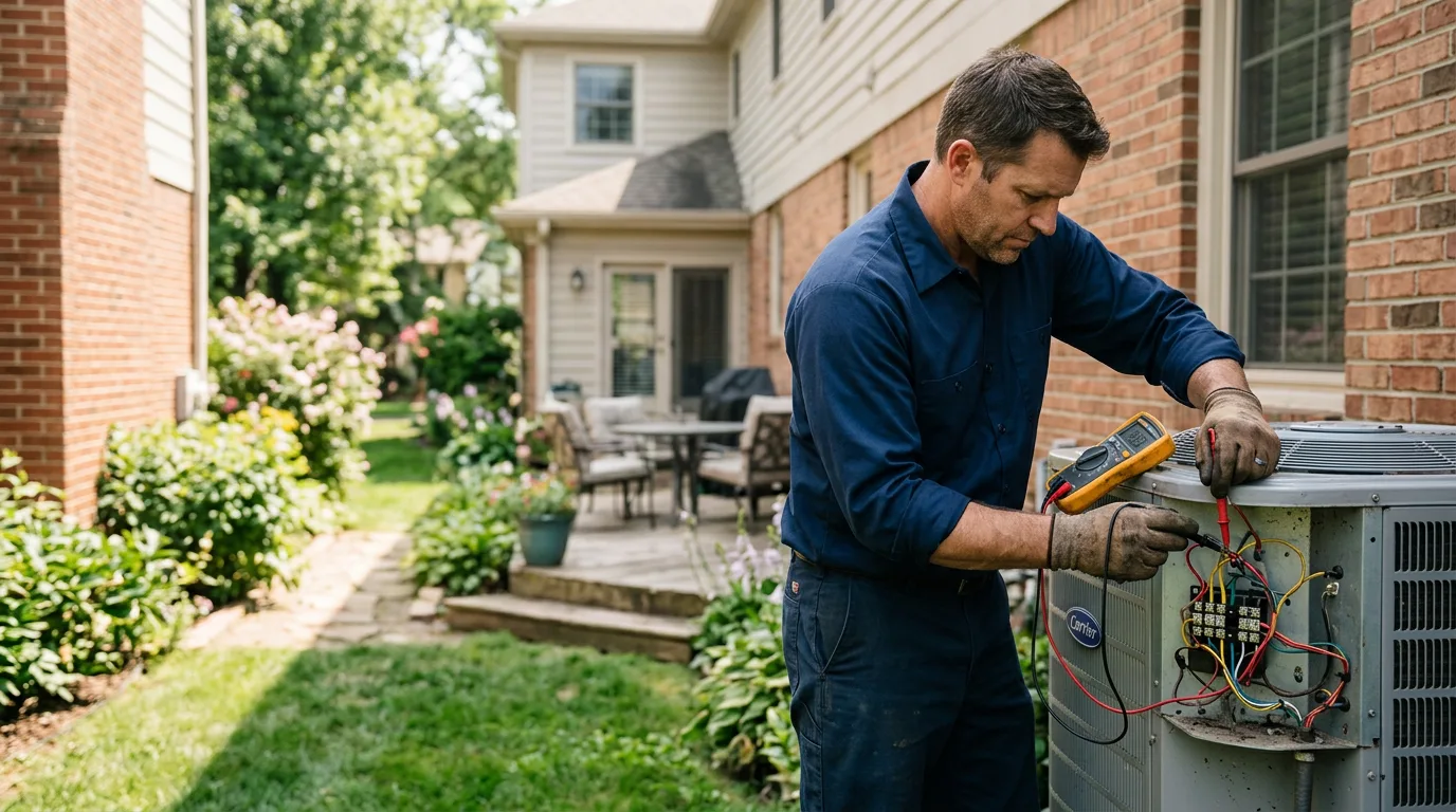 HVAC technician working near Brownstown, IN